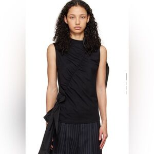 MSGM Black Bow Tank Top